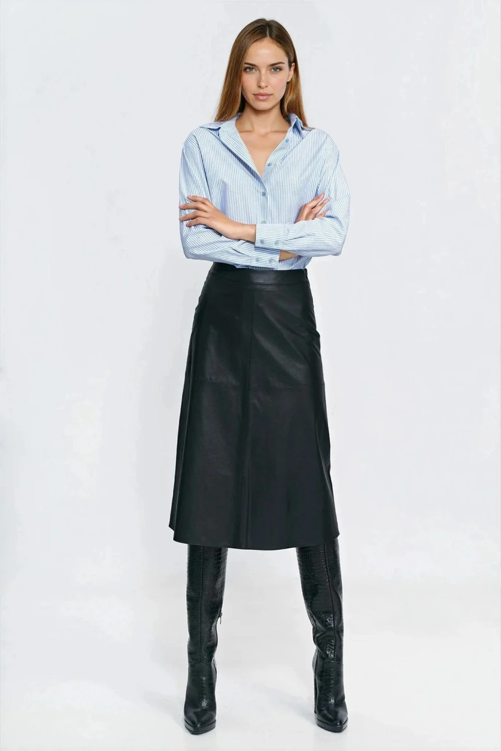 Chemise manche longue bleue – Image 2