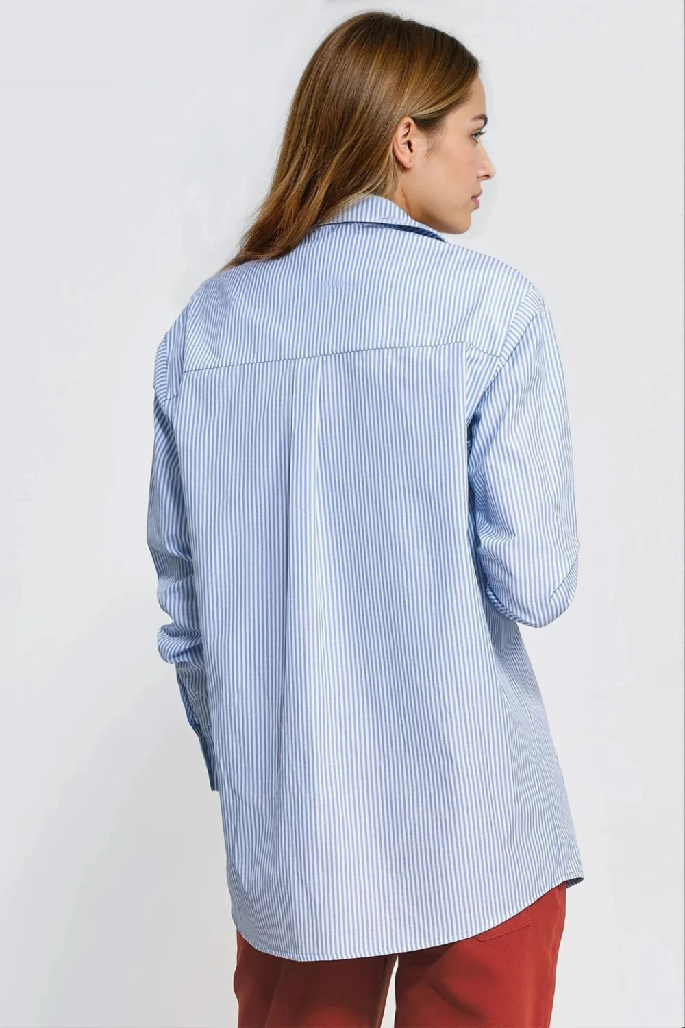 Chemise manche longue bleue – Image 3