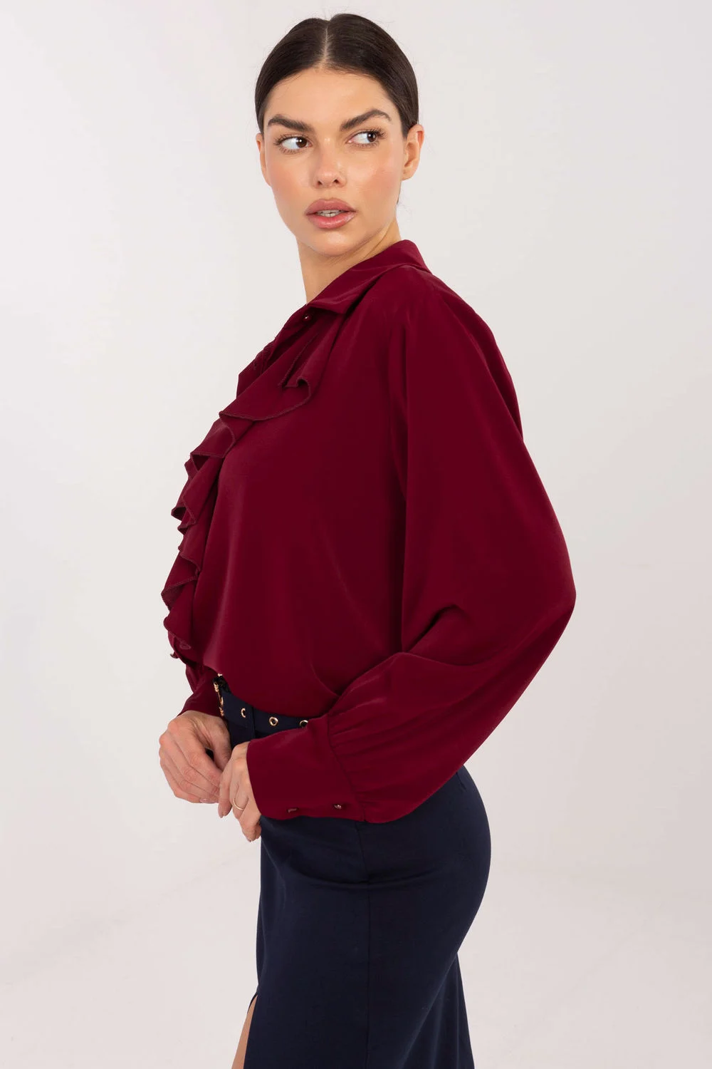 Chemise manche longue rouge – Image 2