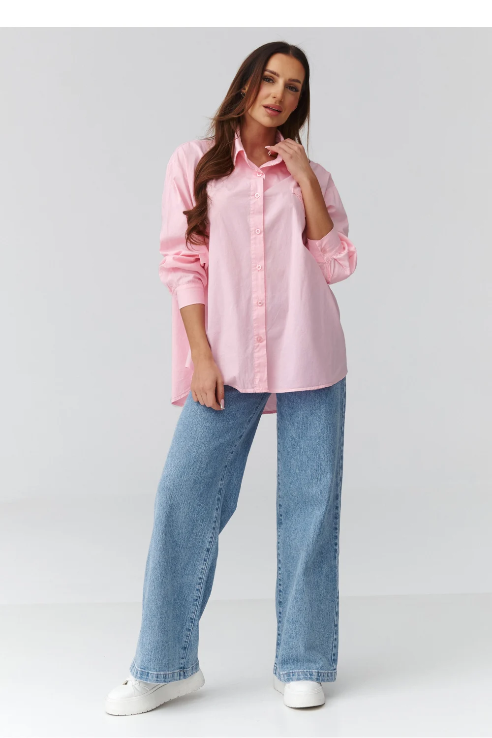 Chemise manche longue rose – Image 2