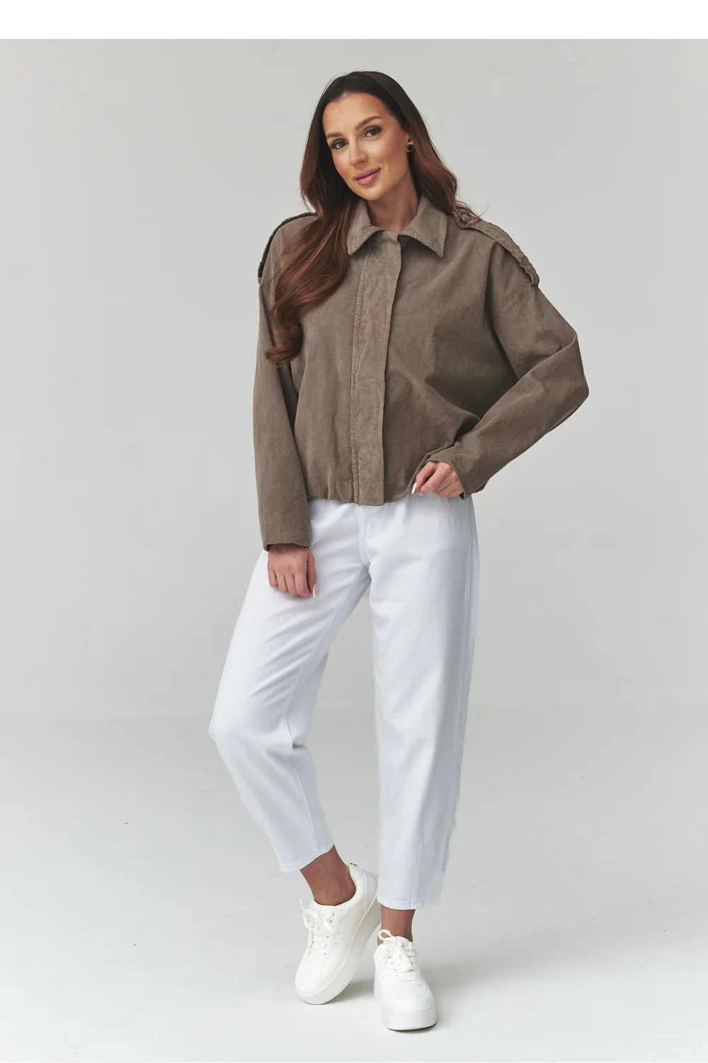 Veste en velours côtelé brun – Image 2