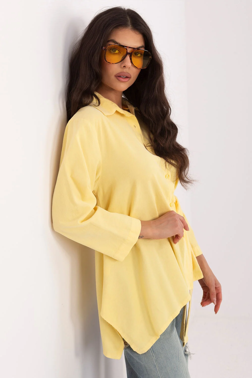 Chemise manche longue jaune – Image 3