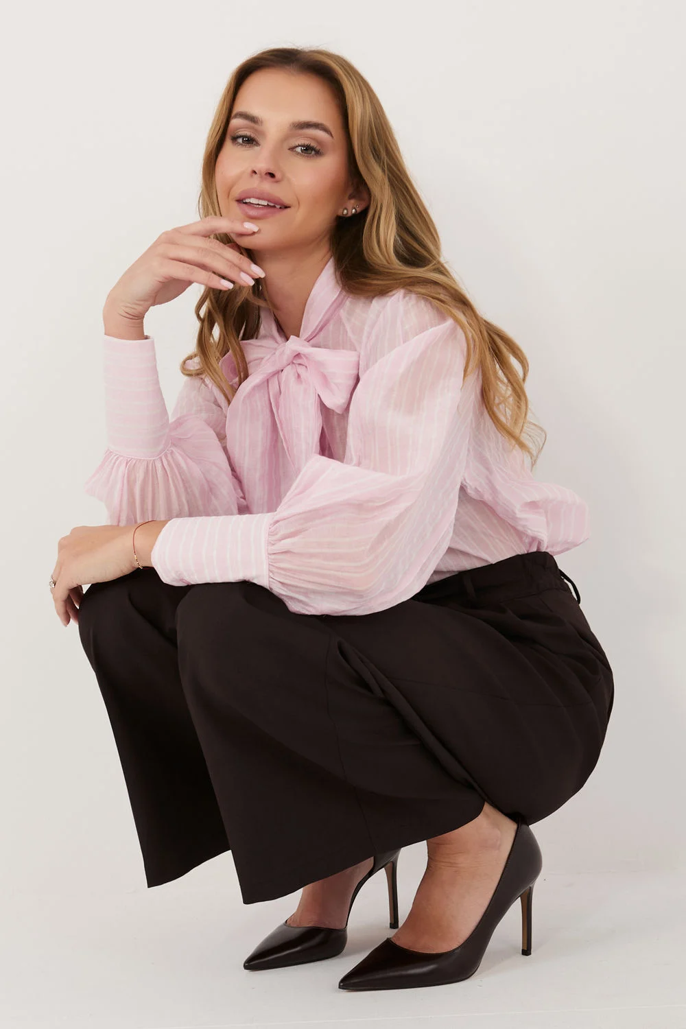 Chemise manche longue rose – Image 2