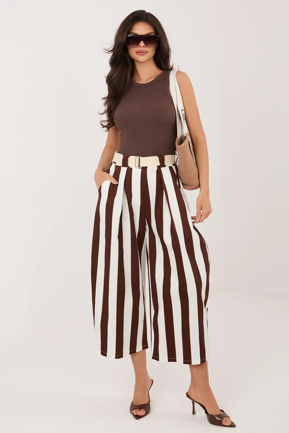 Pantalon femme brun