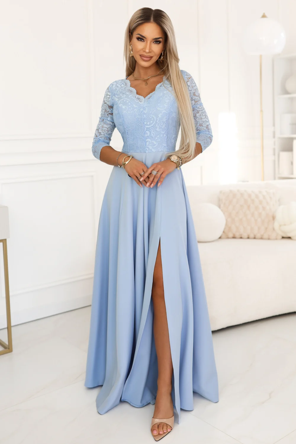 Robe longue bleue