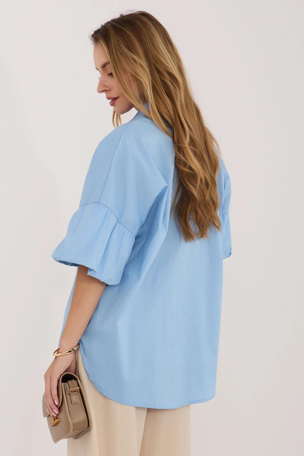 Chemise manche longue bleue – Image 3