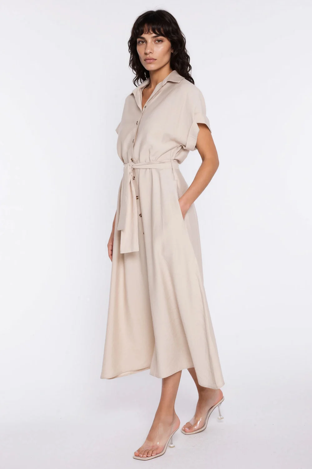 Robe de jour beige – Image 3