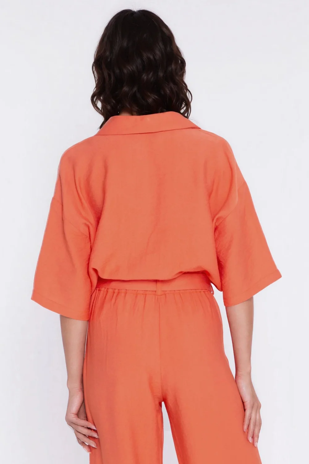 Chemise manche courte orange – Image 3