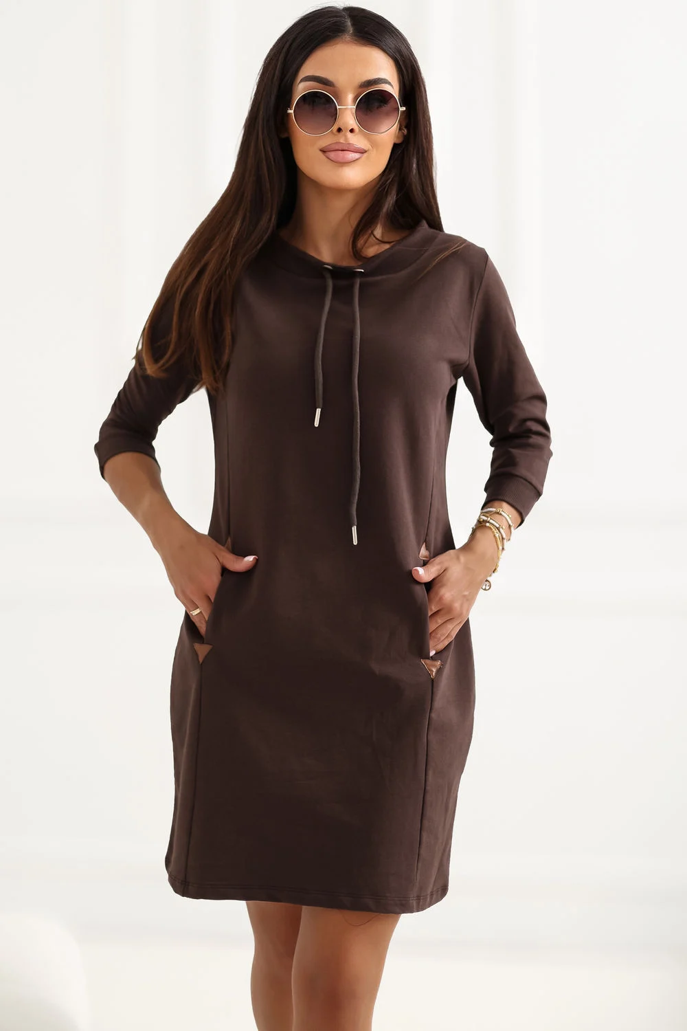 Robe de jour brune