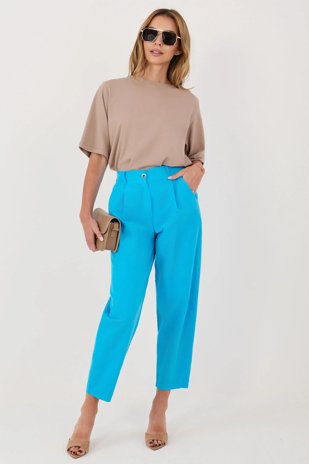 Pantalon en velours côtelé bleu