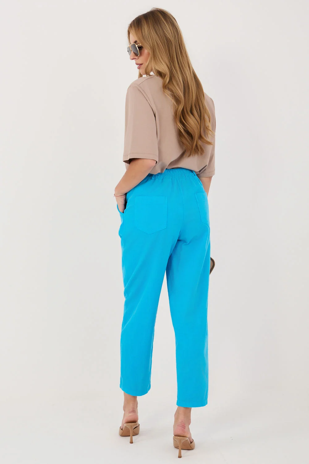 Pantalon en velours côtelé bleu – Image 3