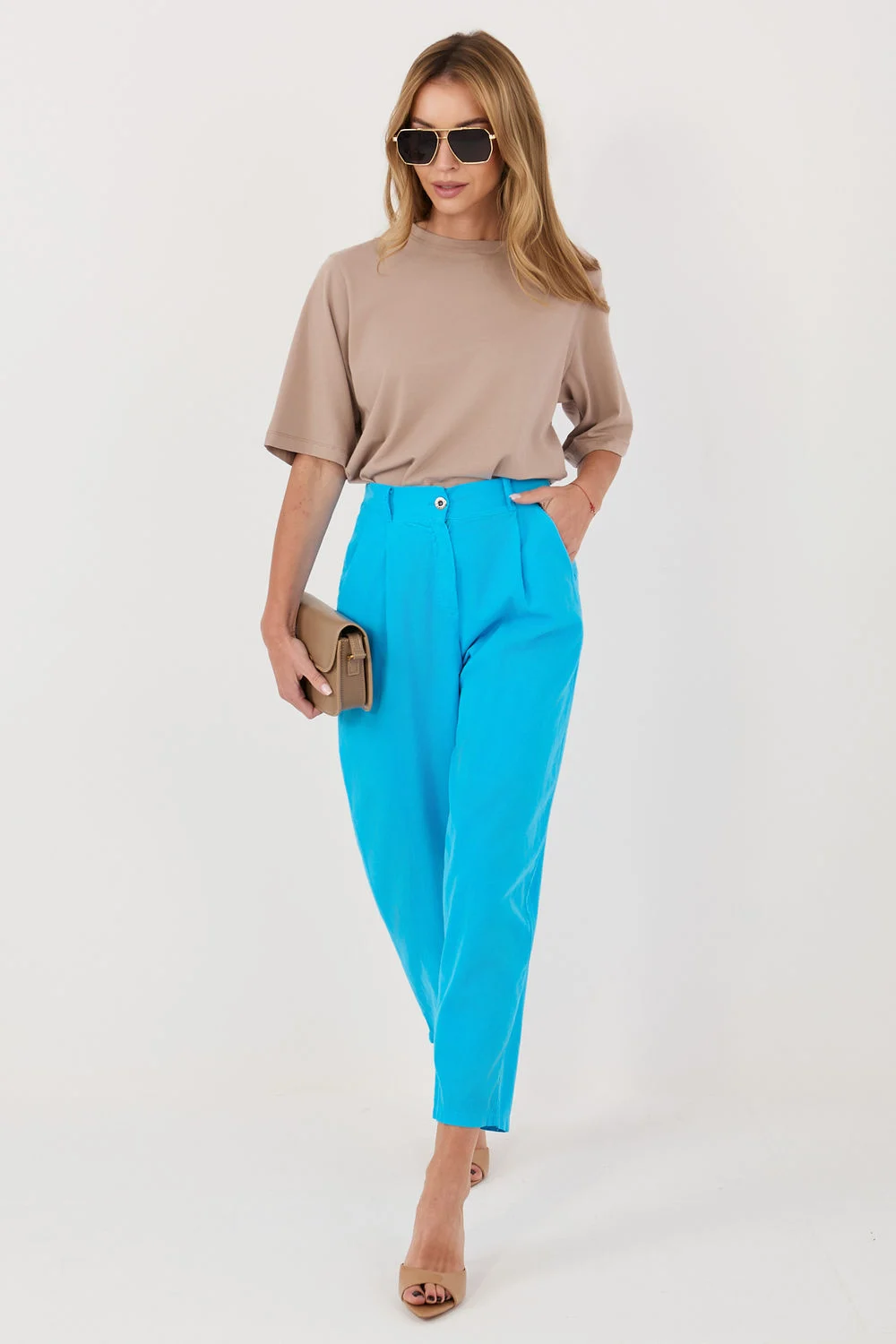 Pantalon en velours côtelé bleu – Image 4