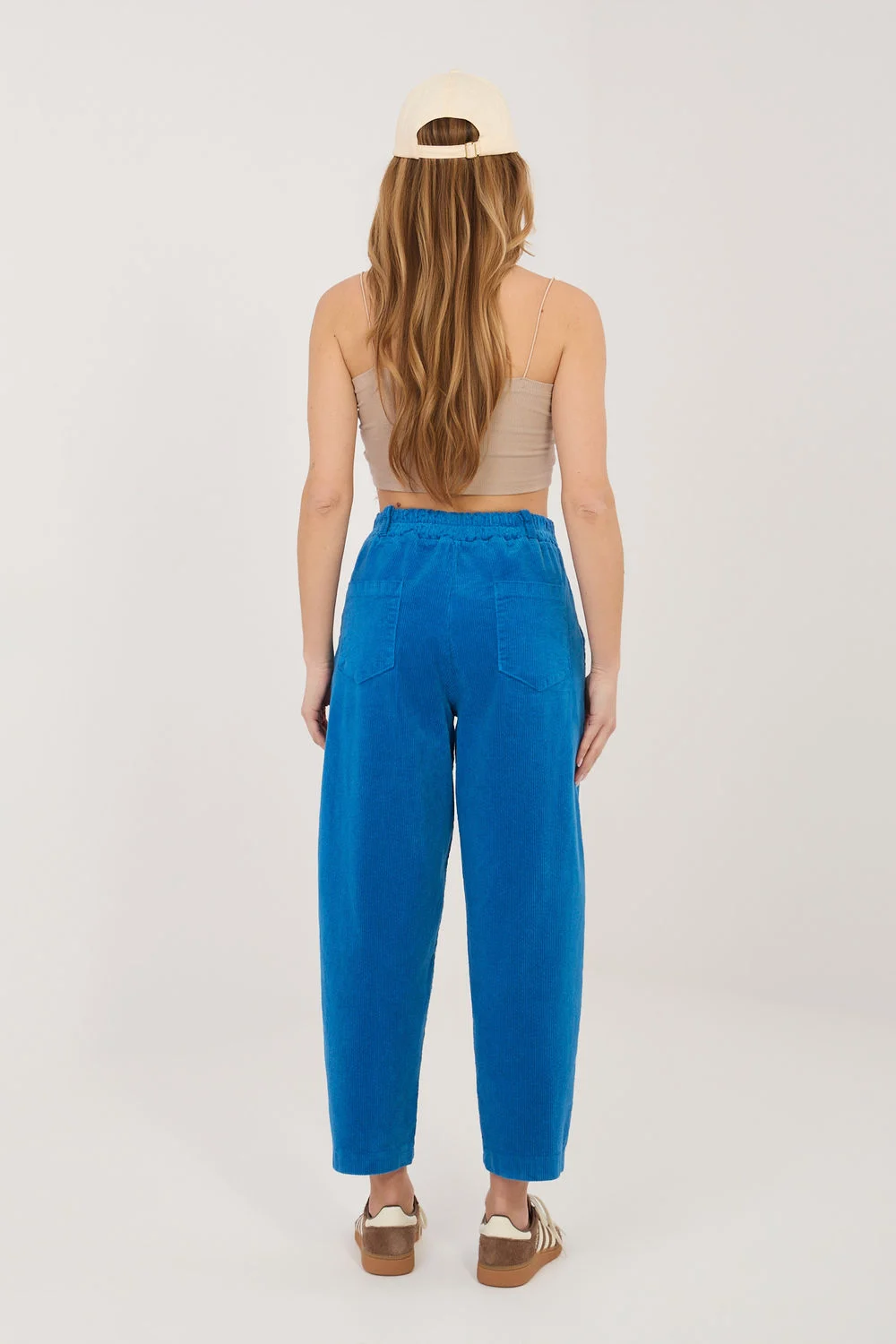 Pantalon en velours côtelé bleu – Image 2