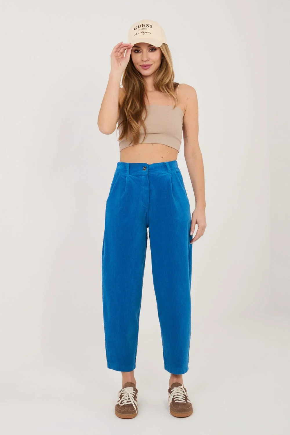 Pantalon en velours côtelé bleu – Image 3