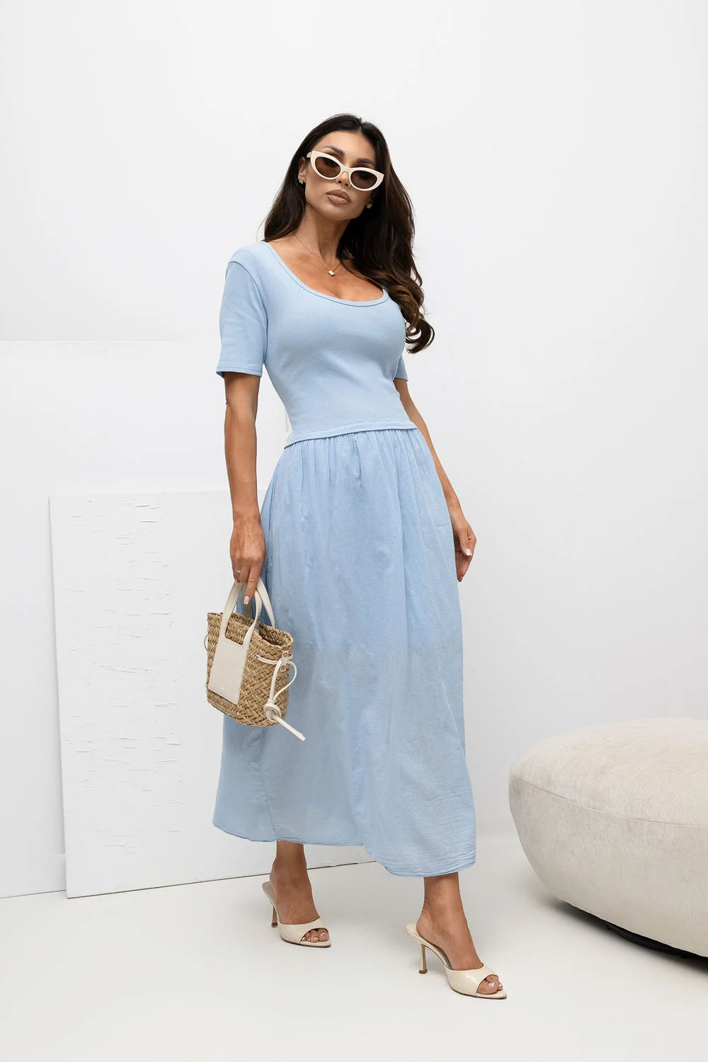 Robe de jour bleue
