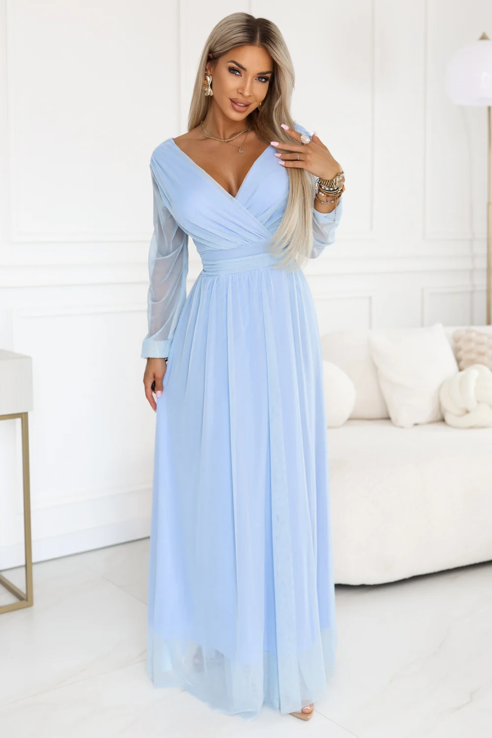 Robe longue bleue
