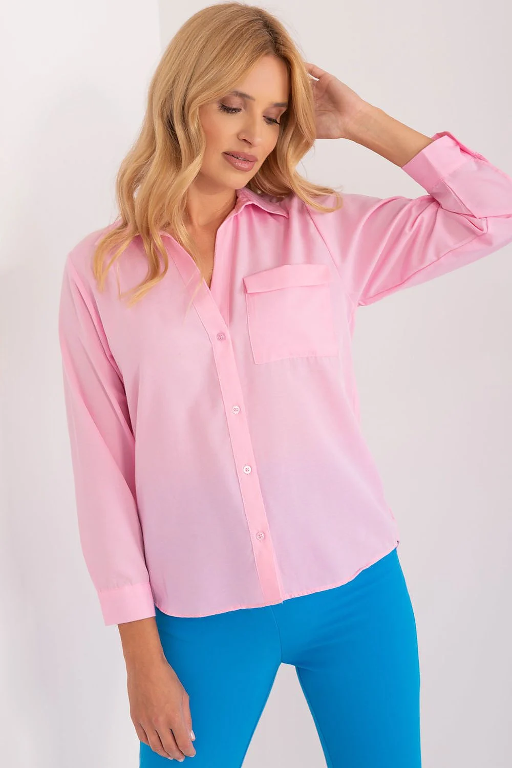 Chemise manche longue rose