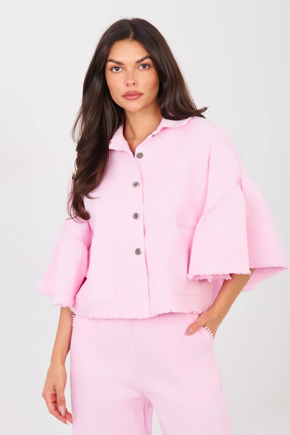 Veste en jean rose