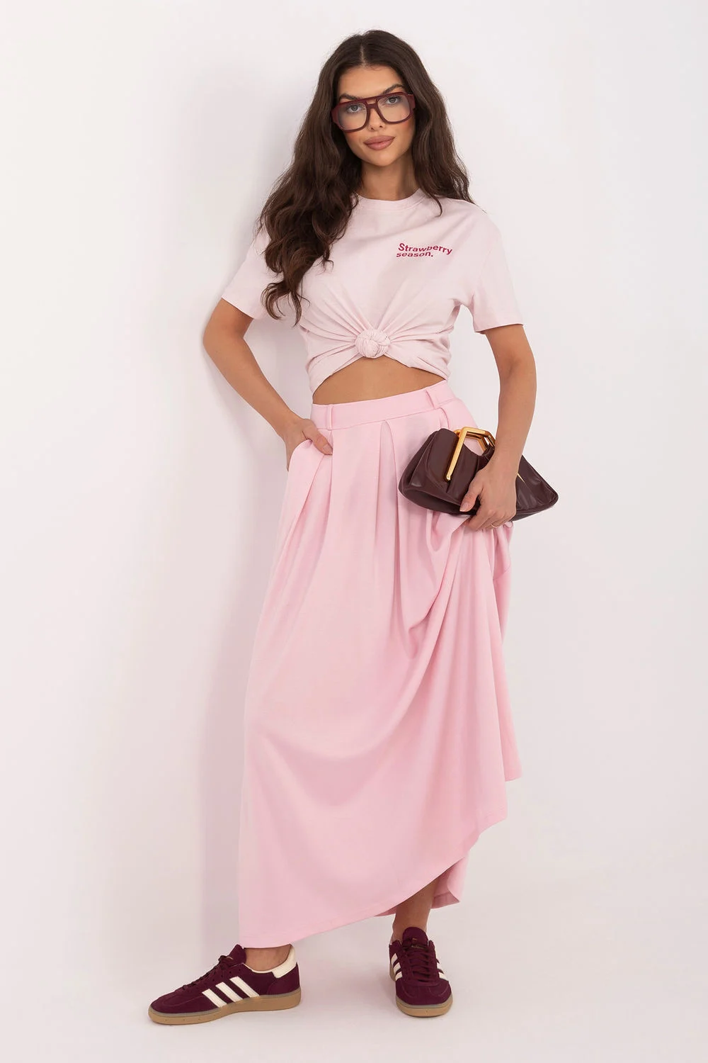 Jupe longue rose