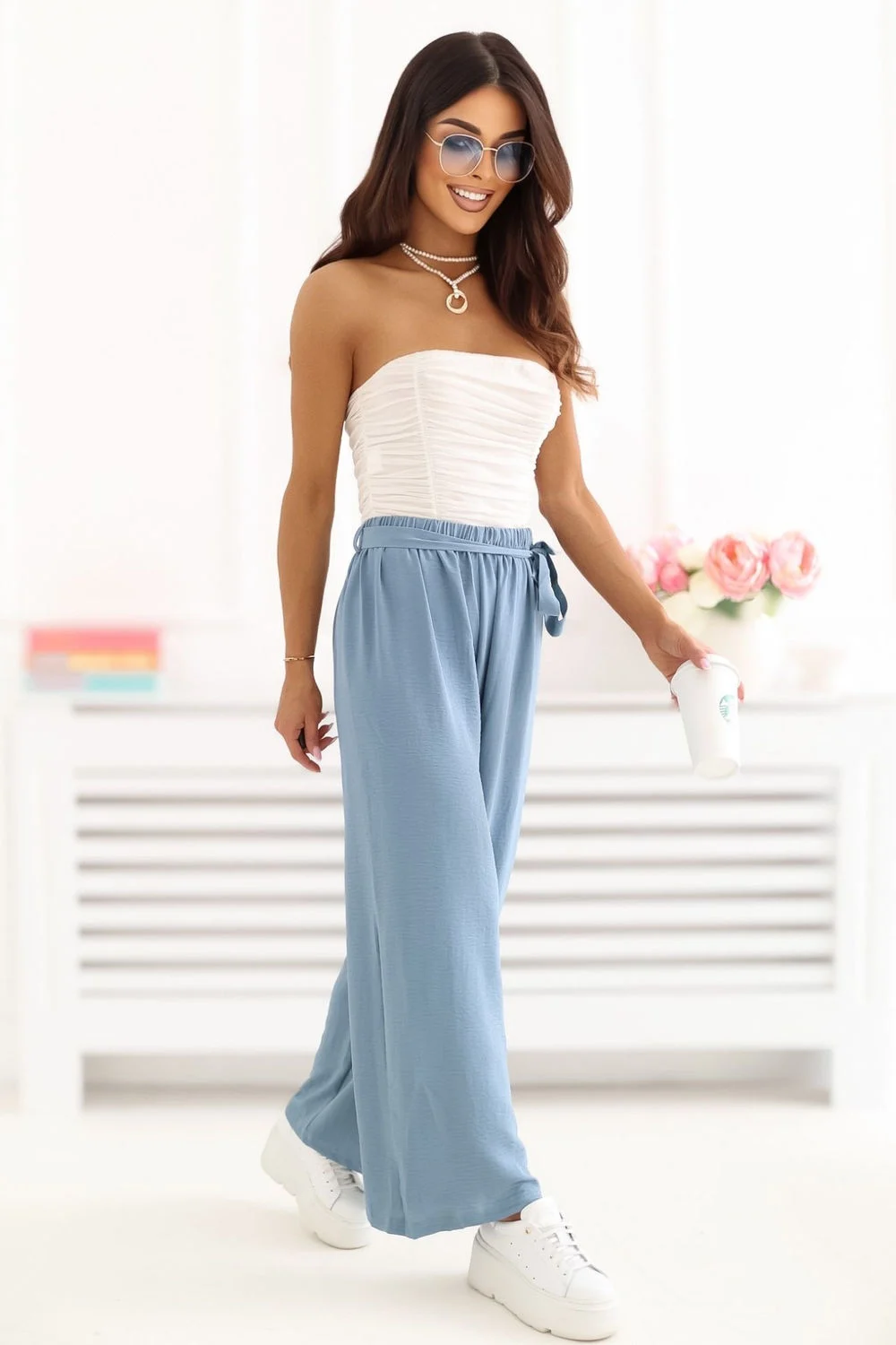 Pantalon femme bleu