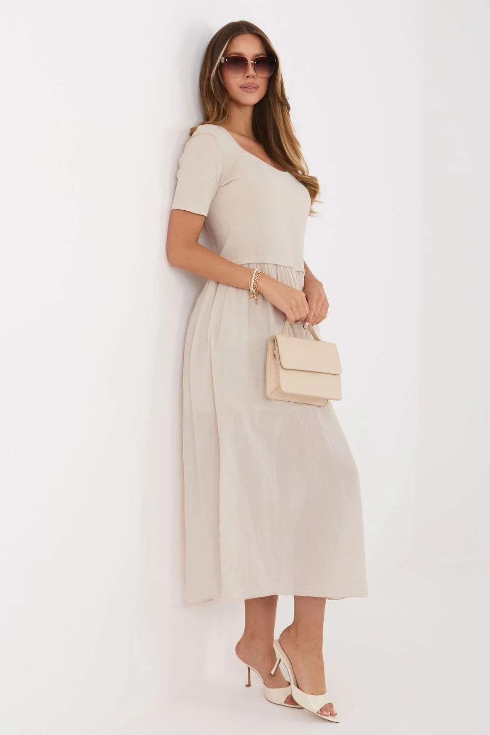 Robe de jour beige – Image 3