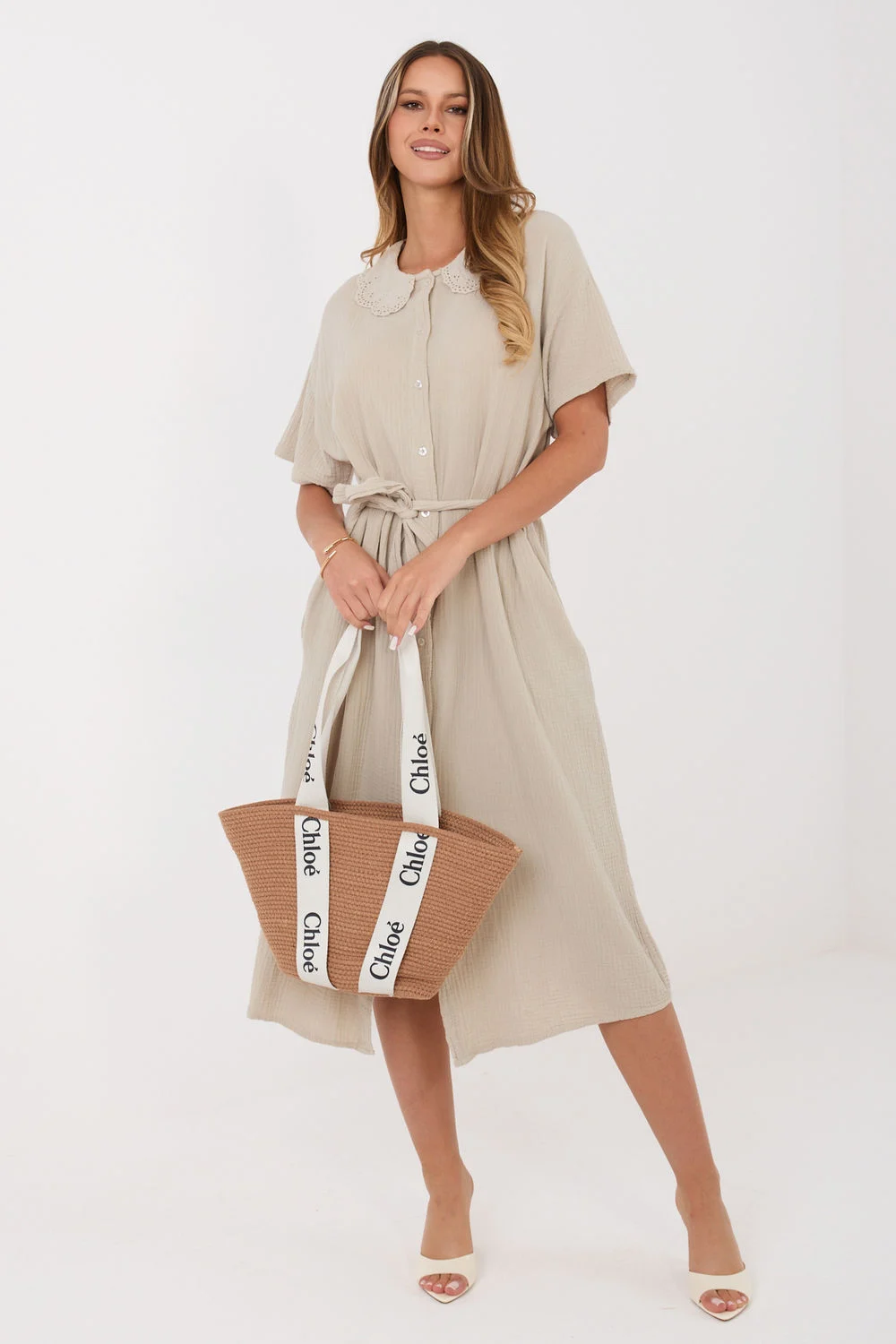 Robe de jour beige