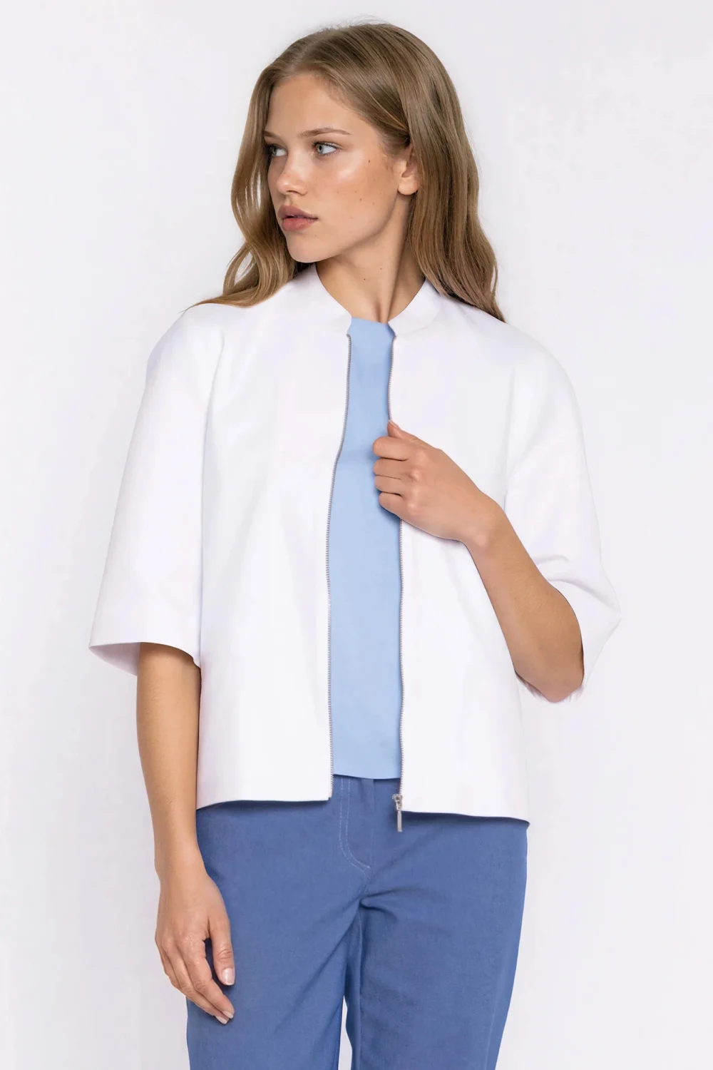 Veste en jean blanc