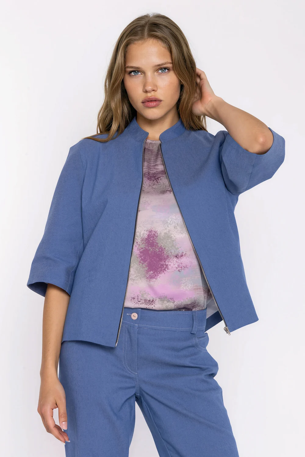 Veste en jean bleu