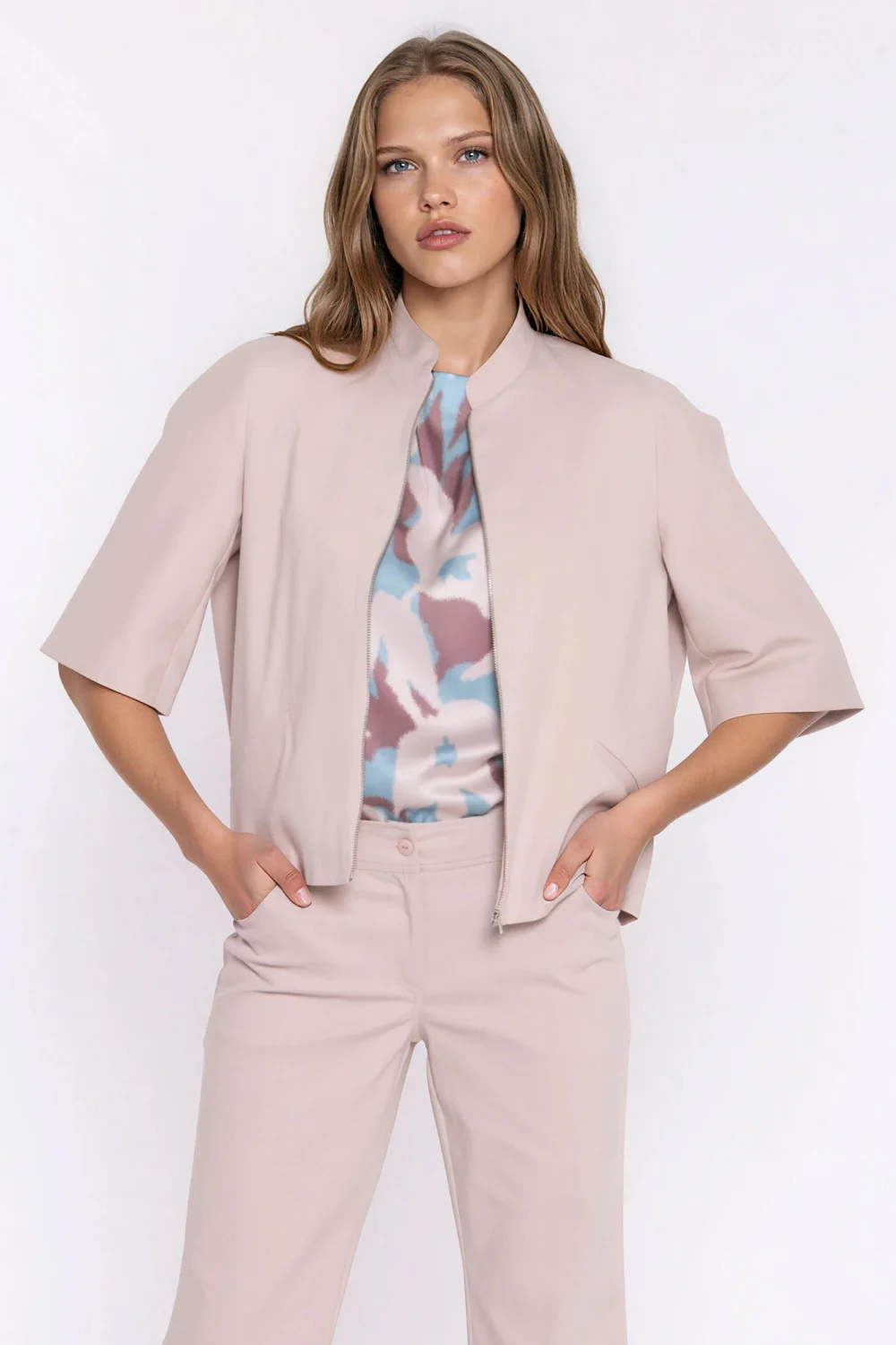 Veste en jean beige