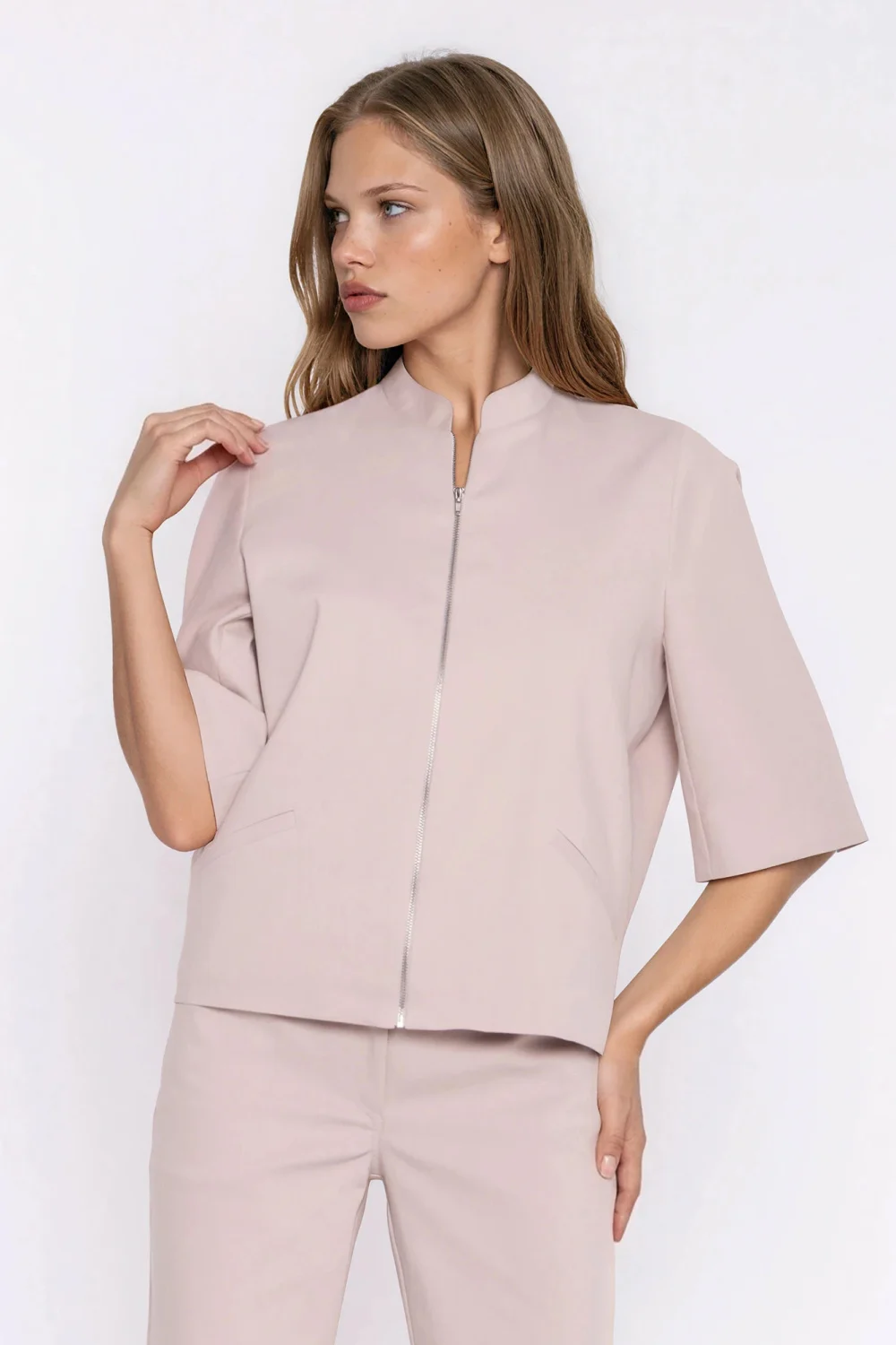 Veste en jean beige – Image 4