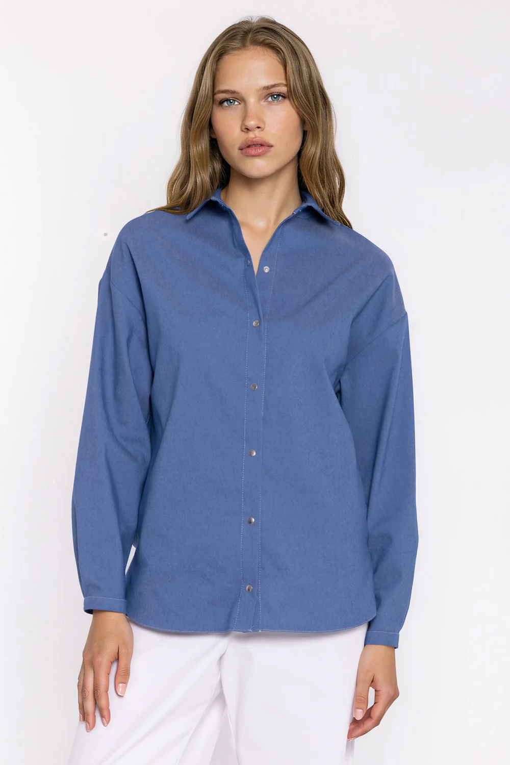 Chemise manche longue bleue