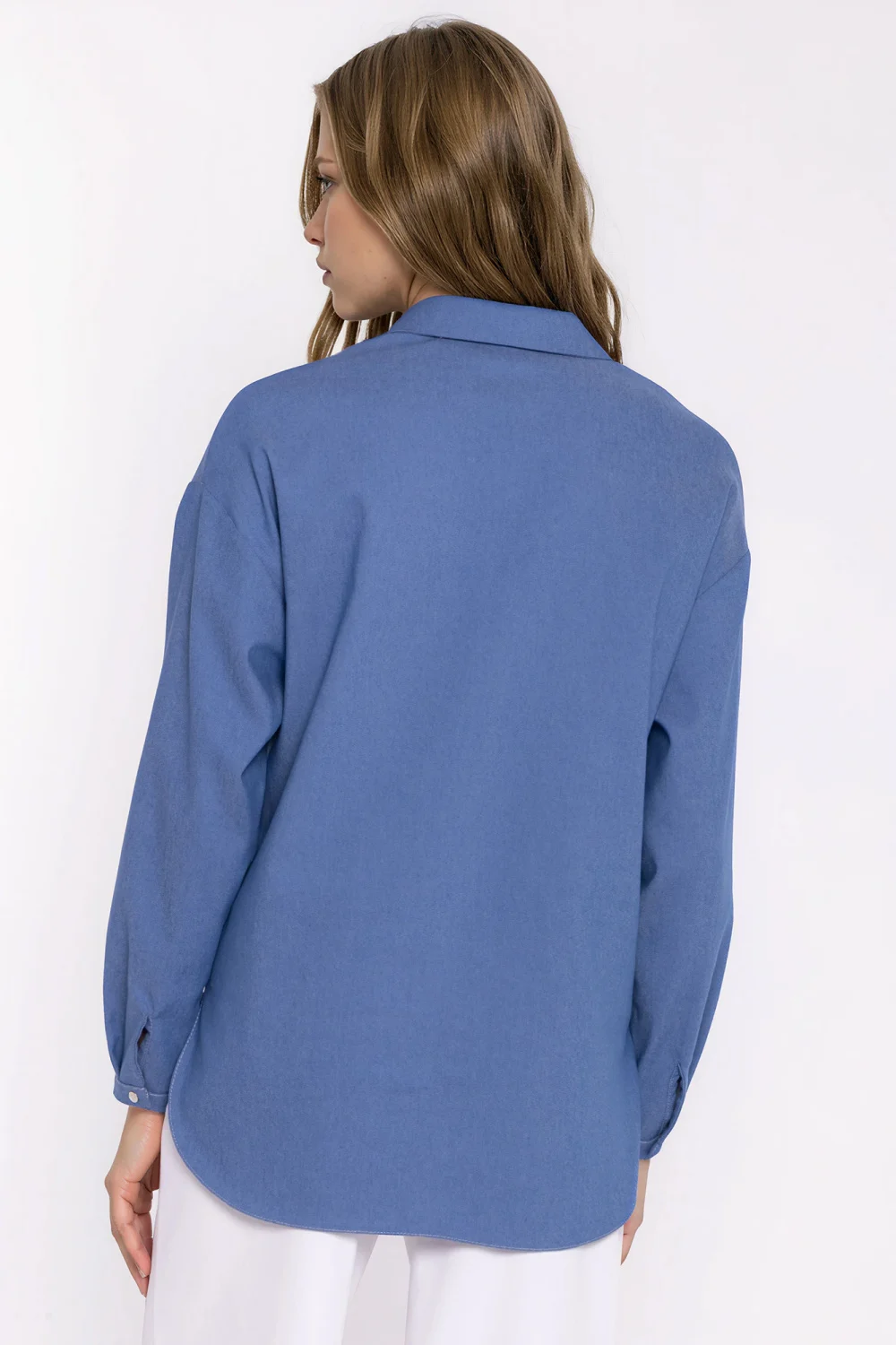 Chemise manche longue bleue – Image 3