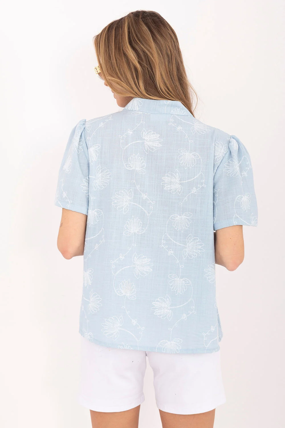 Chemise manche courte bleu – Image 3