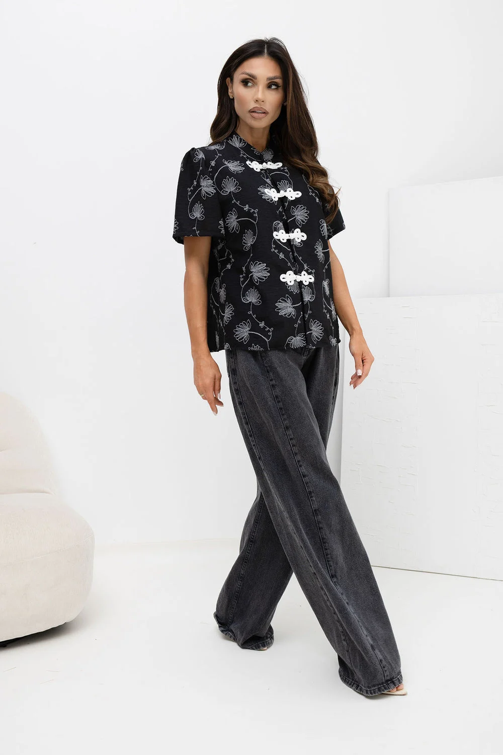 Chemise manche courte noir – Image 2
