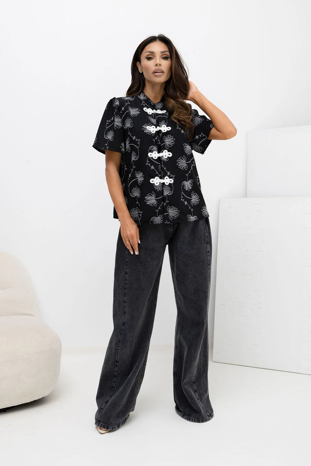 Chemise manche courte noir – Image 4