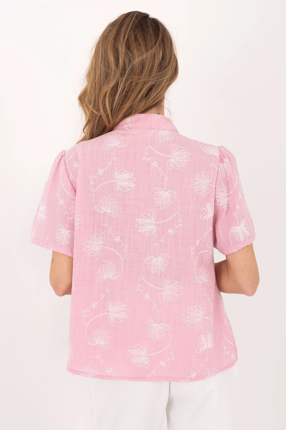 Chemise manche courte rose – Image 4