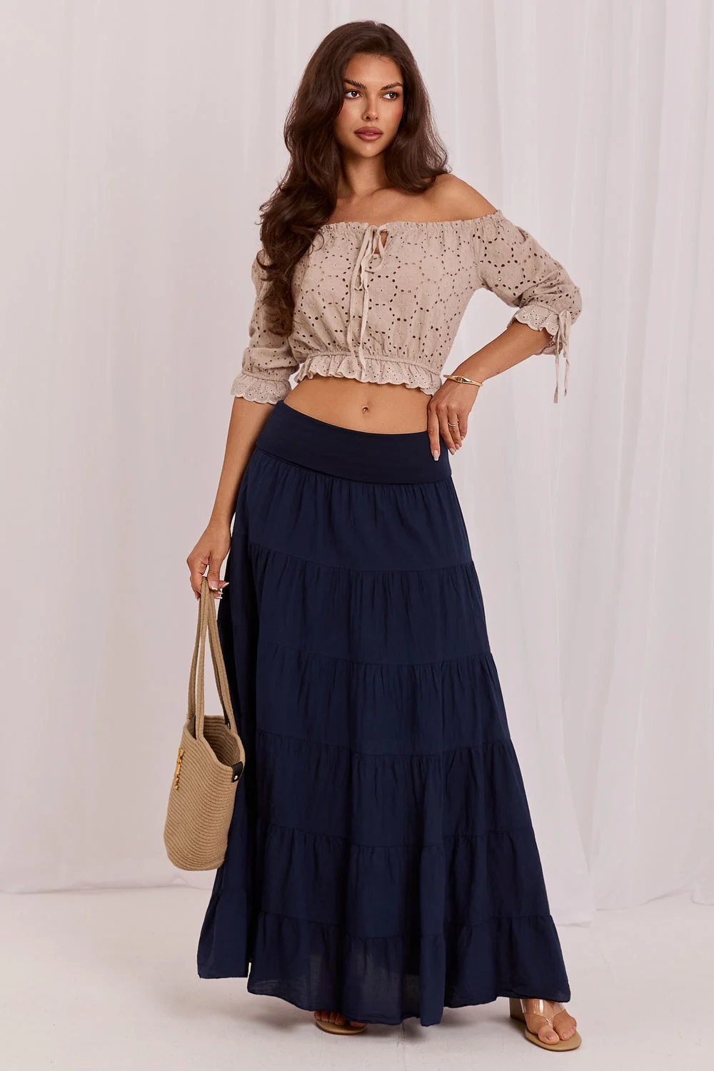 Jupe longue bleu marine