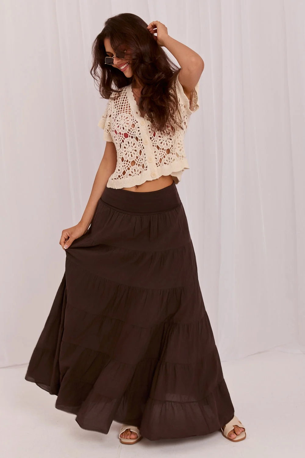 Jupe longue brun