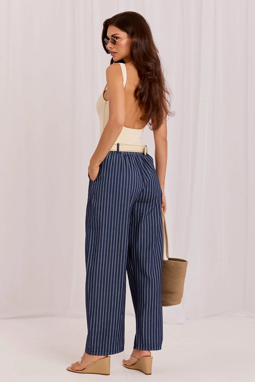 Pantalon femme bleu marine – Image 3