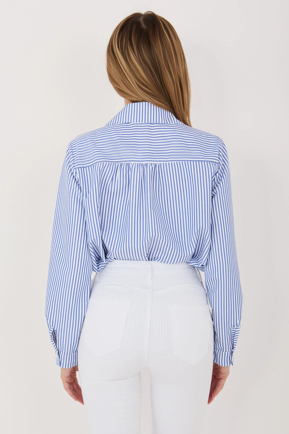 Chemise manche longue bleue – Image 3