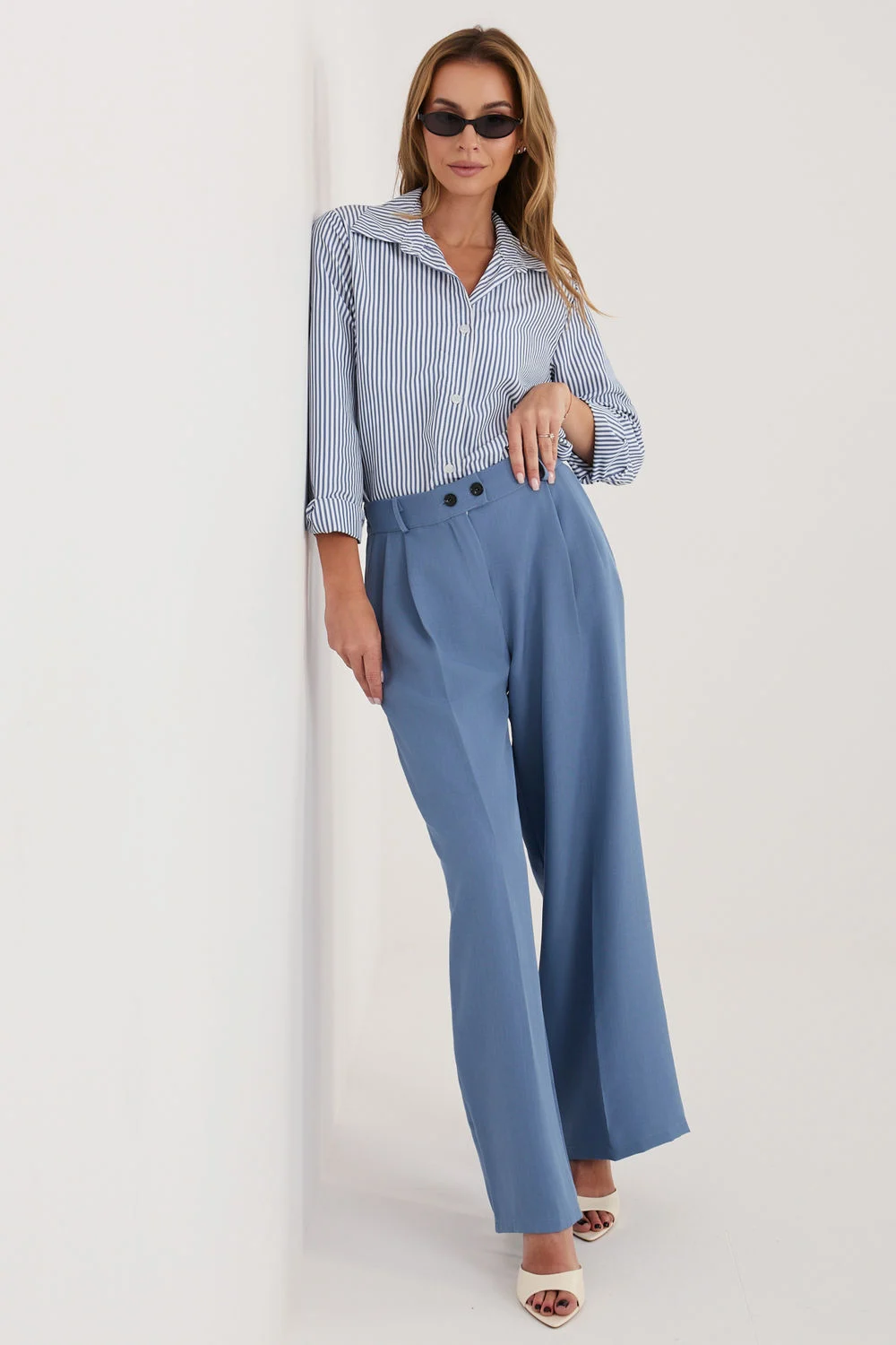 Chemise manche longue bleue marine – Image 2