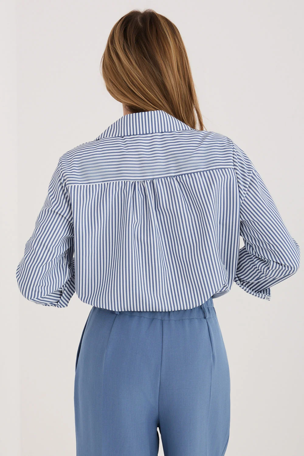 Chemise manche longue bleue marine – Image 3