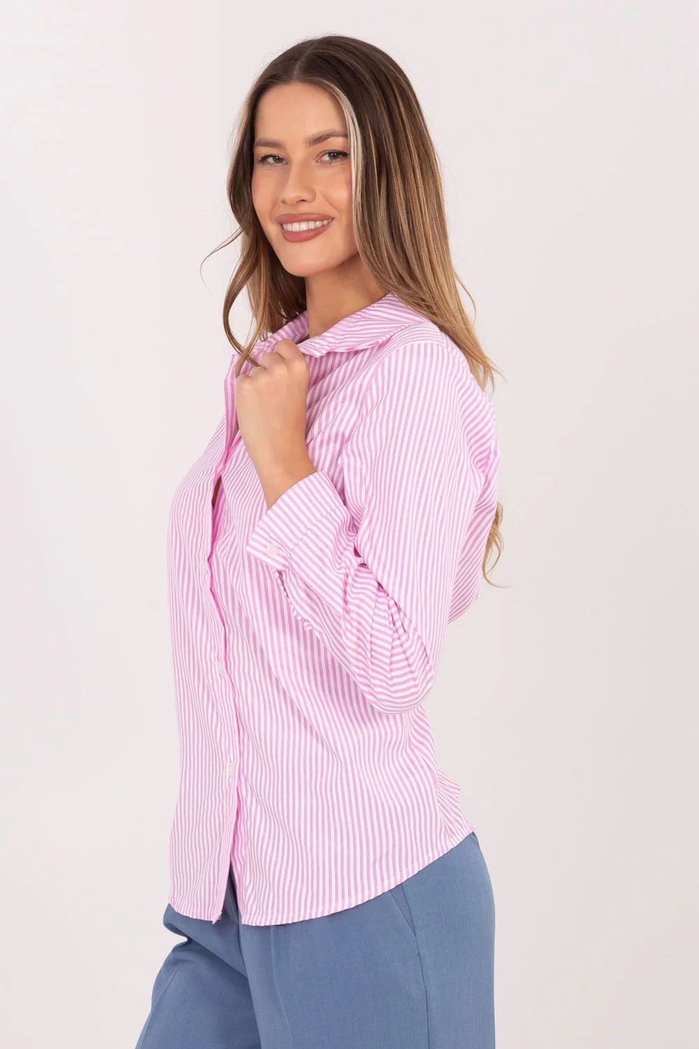 Chemise manche longue rose – Image 2