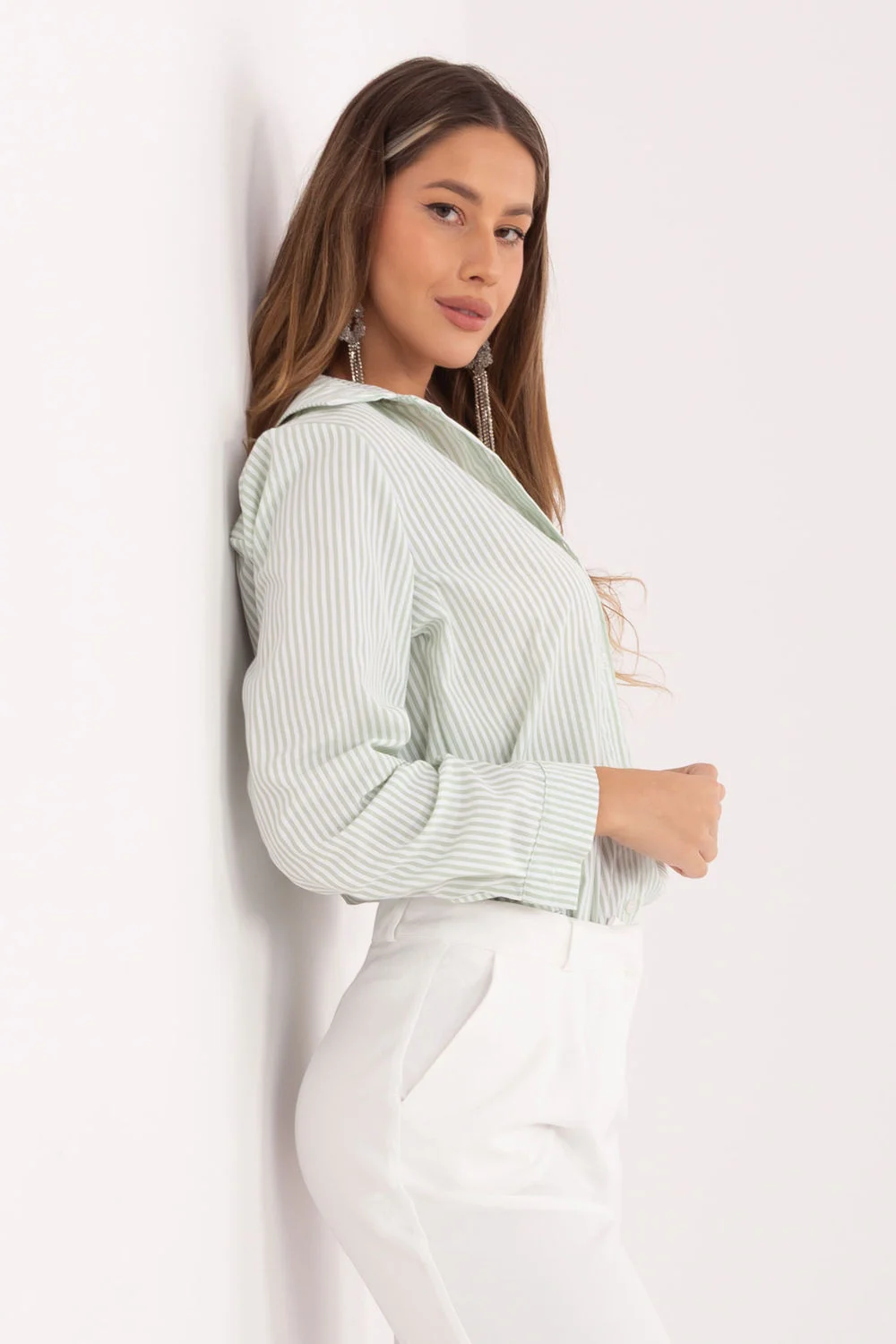 Chemise manche longue verte – Image 2