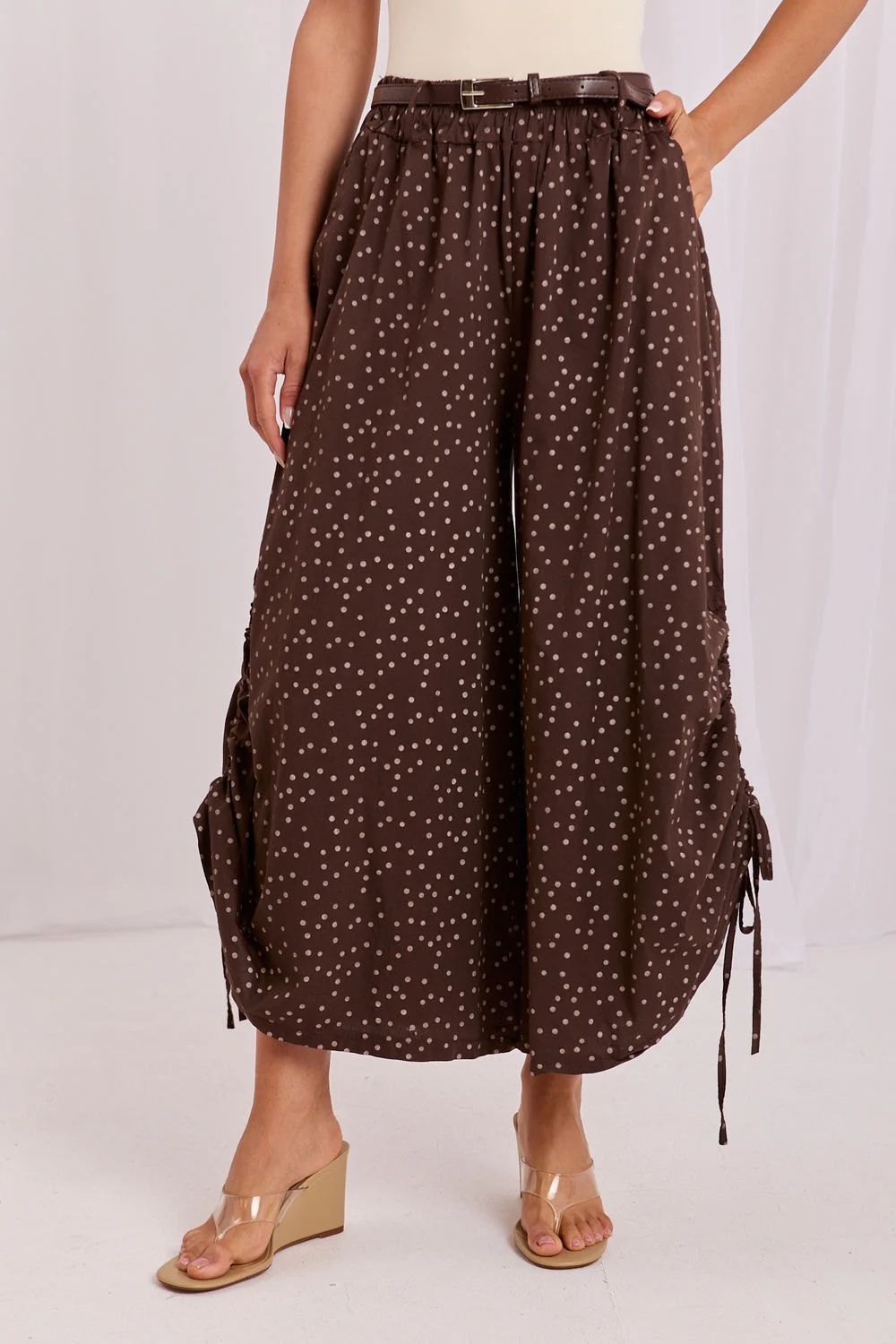 Pantalon femme brun