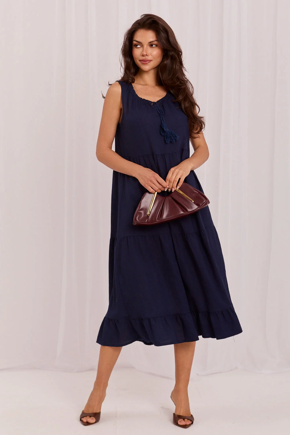 Robe de jour bleue marine
