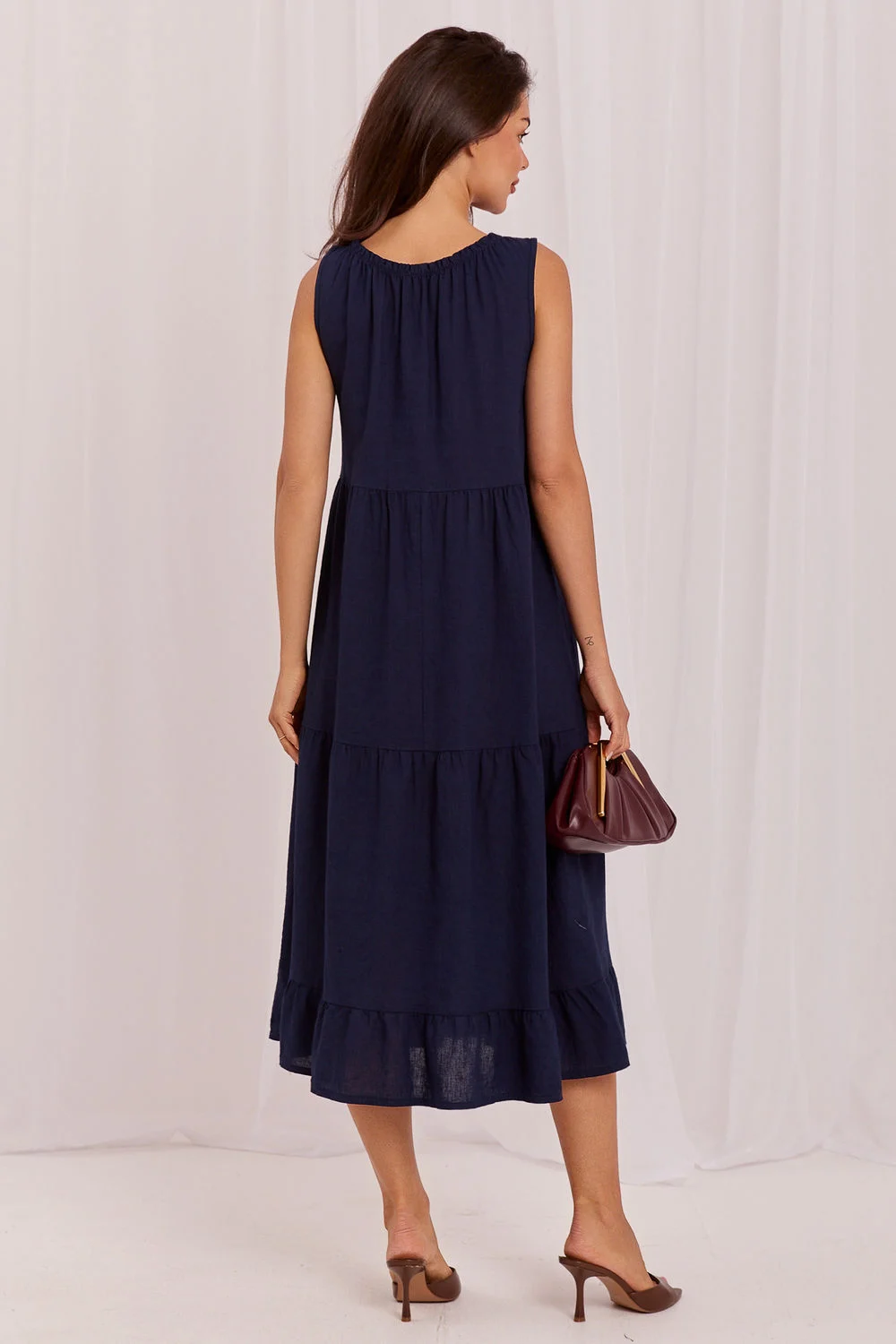 Robe de jour bleue marine – Image 3