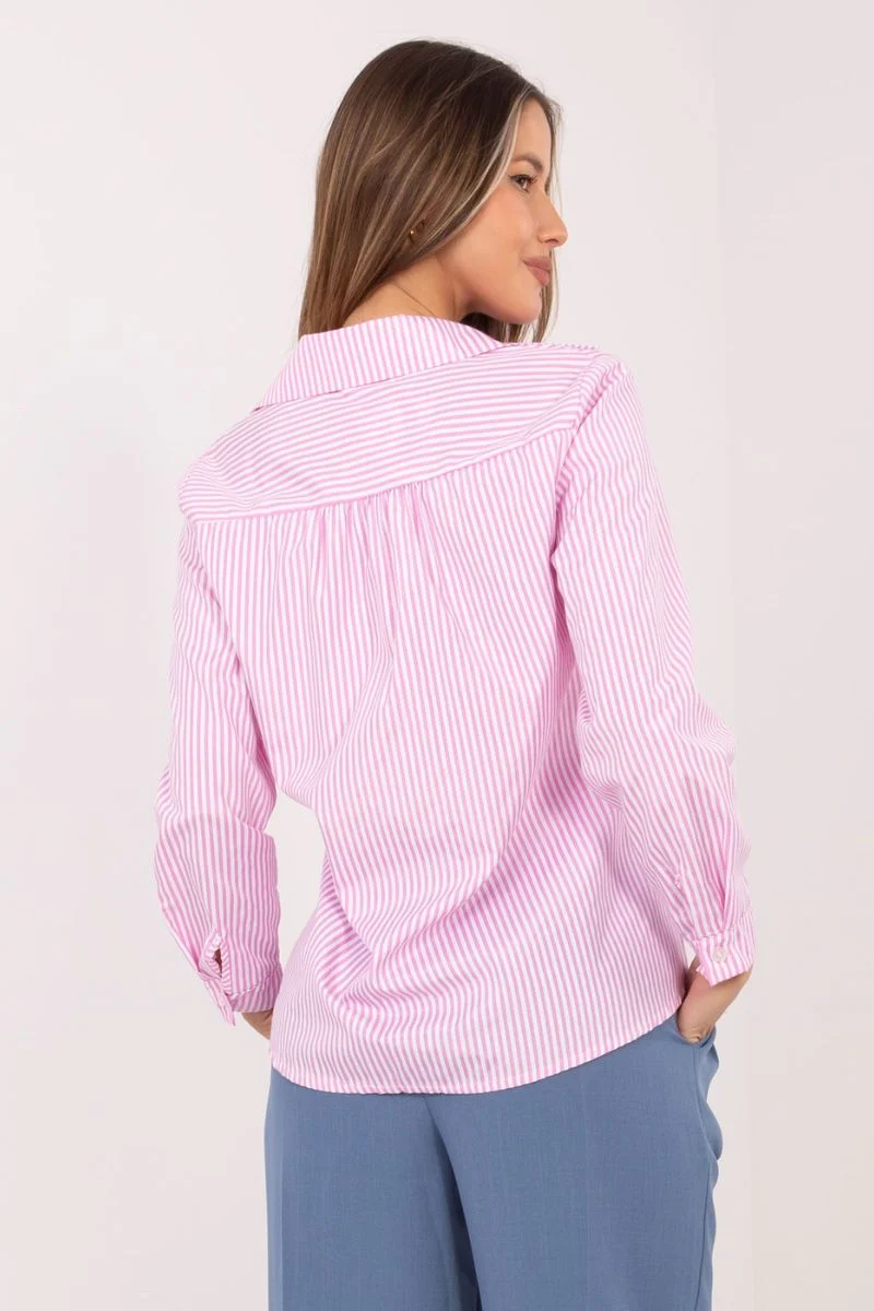 Chemise manche longue rose – Image 3