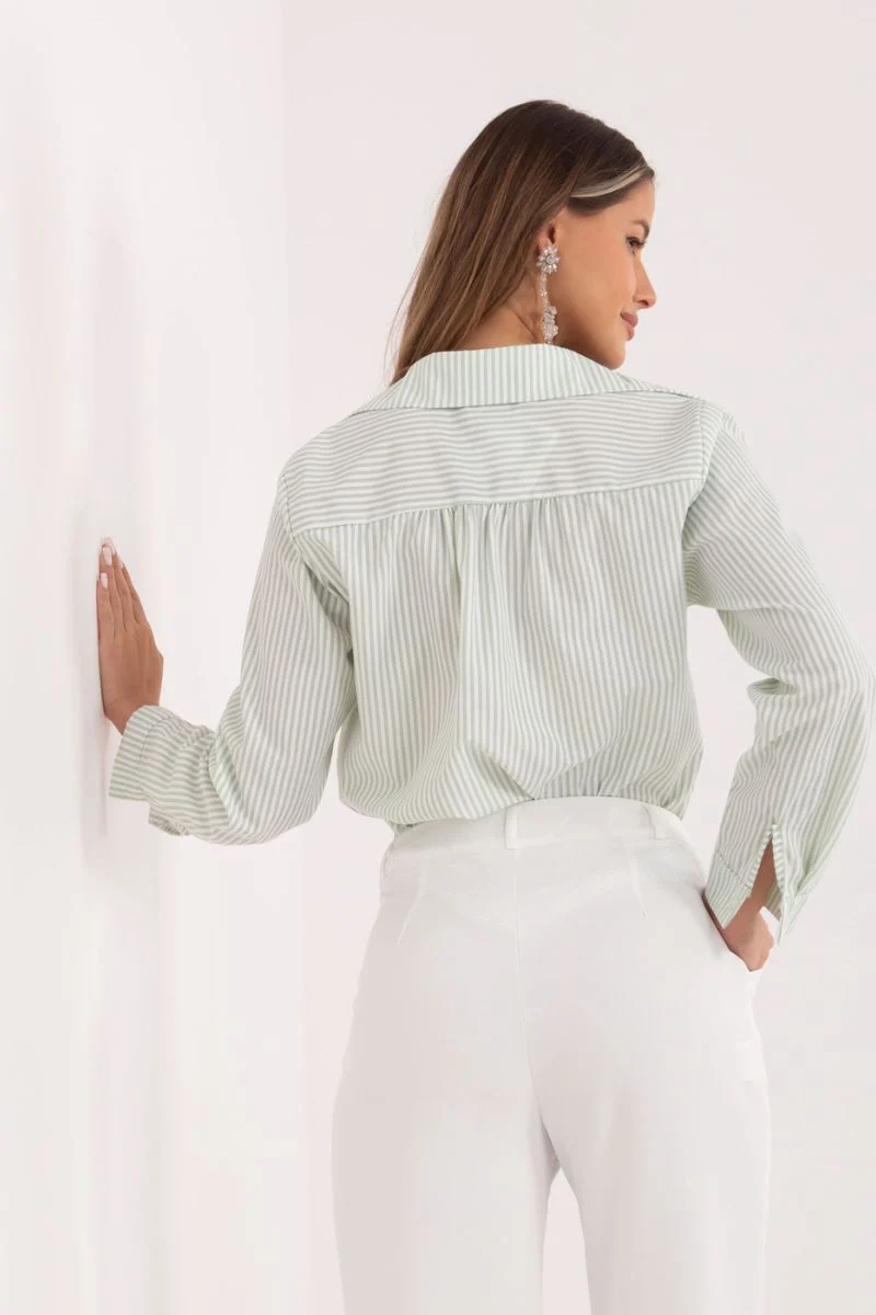 Chemise manche longue verte – Image 4