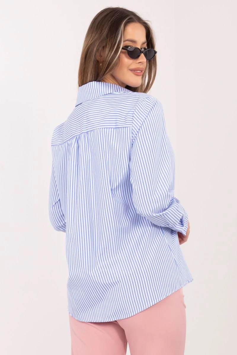 Chemise manche longue bleue – Image 3
